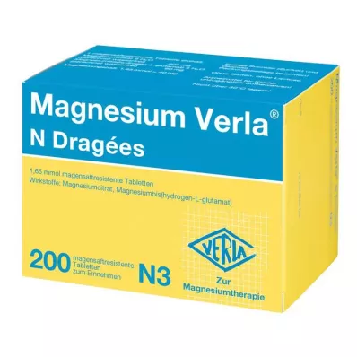 MAGNESIUM VERLA N Dražė, 200 vnt MAGNESIUM VERLA N Dražė, 200 vnt
