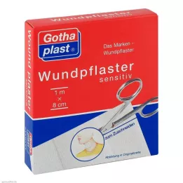 GOTHAPLAST Žaizdų priežiūrai jautrus 8 cmx1 m pjūvis, 1 vnt