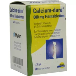 CALCIUM DURA Plėvele dengtos tabletės, 20 vnt