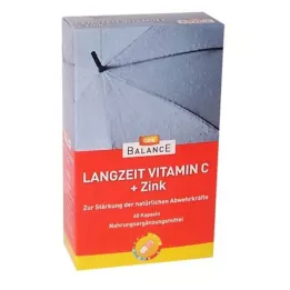 GEHE BALANCE Ilgalaikiai Vitamin.C+cinko depo Retard Caps., 60 vnt