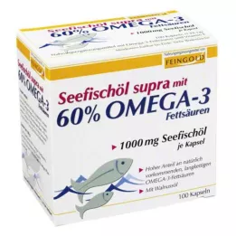 SEEFISCHÖL Supra su 60% Omega-3 riebalų, minkštos kapsulės, 100 vnt