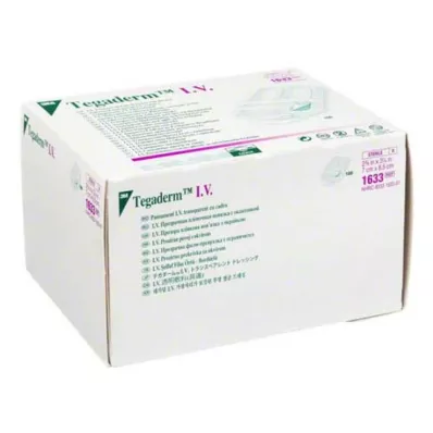 TEGADERM 3M permatomas tvarstis 7x8,5 cm 1633, 100 vnt TEGADERM 3M permatomas tvarstis 7x8,5 cm 1633, 100 vnt