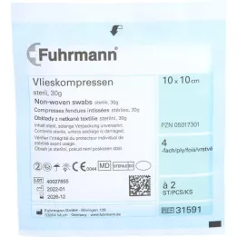 VLIESKOMPRESSEN sterilus 10x10 cm 4 kartus, 50X2 vnt