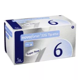 NOVOFINE 6 mm kaniulės 32 G antgalis etw, 100 vnt