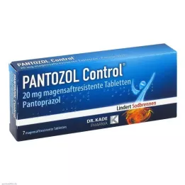 PANTOZOL Kontrolės 20 mg skrandyje neirios tabletės, 7 vnt