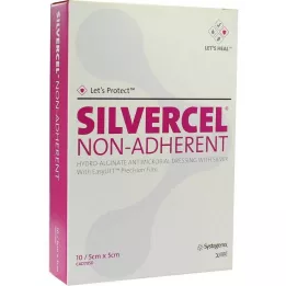 SILVERCEL non Adherent kompresai 5x5 cm, 10 vnt