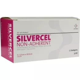 SILVERCEL neprilipusi tamponada 2,5x30,5 cm, 5 vnt