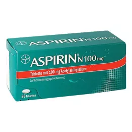 ASPIRIN N 100 mg tabletės, 98 vnt
