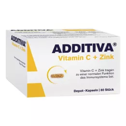 ADDITIVA Vitamino C+cinko depo kapsulės, reklaminė pakuotė, 80 vnt