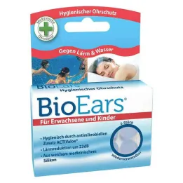 Bioears silikoniniai ausų kamštukai antimikrobiniai, 6 vnt
