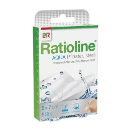 RATIOLINE vandens dušo tinkas Plus 5x7 cm sterilus, 5 vnt