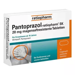 PANTOPRAZOL-ratiopharm SK 20 mg skrandyje neirios tabletės, 14 vnt