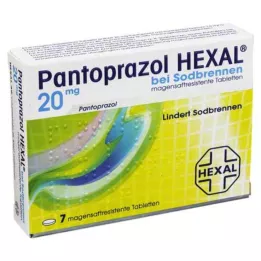 PANTOPRAZOL HEXAL b.Rėmuo skrandyje neirios tabletės, 7 vnt