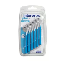 INTERPROX plius kūginis mėlynas tarpdančių šepetėlis, 6 vnt