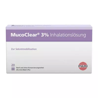 MUCOCLEAR 3% NaCl inhaliacinis tirpalas, 20X4 ml MUCOCLEAR 3% NaCl inhaliacinis tirpalas, 20X4 ml