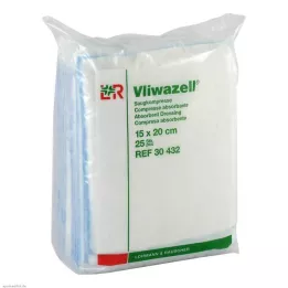 VLIWAZELL Sugeriantys kompresai nesterilūs 15x20 cm, 25 vnt