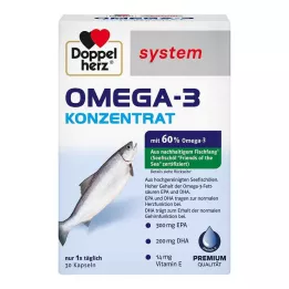 DOPPELHERZ Omega-3 koncentrato sistemos kapsulės, 30 vnt