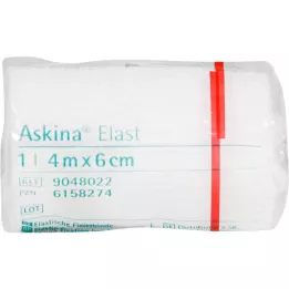 ASKINA Elastinis tvarstis 6 cmx4 m dengtas celofanu, 1 vnt
