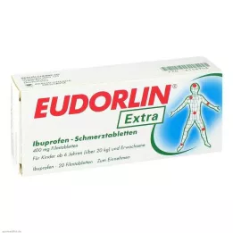 EUDORLIN papildomos Ibuprofeno skausmo tabletės, 20 vnt