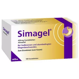 SIMAGEL Kramtomosios tabletės, 100 vnt