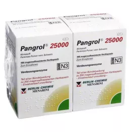 PANGROL 25 000 kietų kapsulių su enteriškai dengtomis granulėmis, 200 vnt