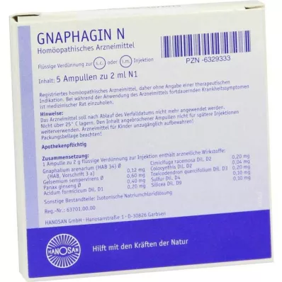 GNAPHAGIN N injekcinis tirpalas, 5X2 ml