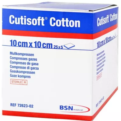 CUTISOFT Medvilnė suspausta 10x10 cm 8 sluoksnių, 25x5 vnt CUTISOFT Medvilnė suspausta 10x10 cm 8 sluoksnių, 25x5 vnt