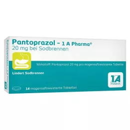 PANTOPRAZOL-1A Pharma 20mg nuo rėmens msr.Tab., 14 vnt