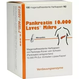 PANKREATIN 10 000 Laves mikro skrandžio sulčių kietos kapsulės, 100 vnt