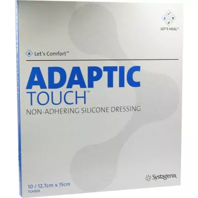 ADAPTIC Touch 12,7x15 cm nelipnus silikoninis žaizdų tvarstis, 10 vnt
