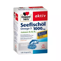 DOPPELHERZ Jūrų žuvų taukai Omega-3 1 000 mg+Fols.Caps., 120 vnt