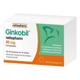 GINKOBIL-ratiopharm 80 mg plėvele dengtos tabletės, 120 vnt