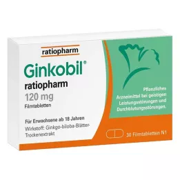 GINKOBIL-ratiopharm 120 mg plėvele dengtos tabletės, 30 vnt