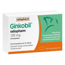 GINKOBIL-ratiopharm 120 mg plėvele dengtos tabletės, 60 vnt