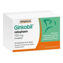 GINKOBIL-ratiopharm 120 mg plėvele dengtos tabletės, 120 vnt