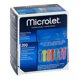 MICROLET Lancetai spalvoti, 200 vnt