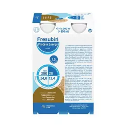 FRESUBIN PROTEIN Energija DRINK Kapučino gėrimo butelis, 4X200 ml