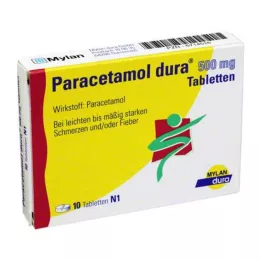 PARACETAMOL dura 500 mg tabletės, 10 vnt