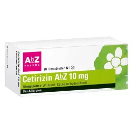 CETIRIZIN AbZ 10 mg plėvele dengtos tabletės, 20 vnt