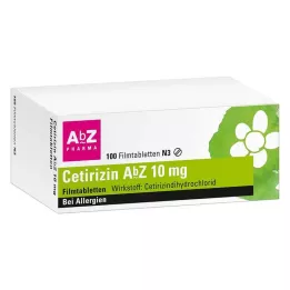 CETIRIZIN AbZ 10 mg plėvele dengtos tabletės, 100 vnt