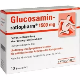 GLUCOSAMIN-RATIOPHARM 1500 mg milteliai, skirti vartoti per burną, 10 vnt