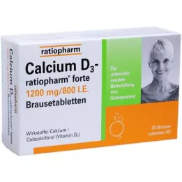 CALCIUM D3-ratiopharm forte šnypščiosios tabletės, 20 vnt
