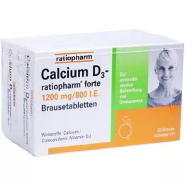 CALCIUM D3-ratiopharm forte šnypščiosios tabletės, 40 vnt
