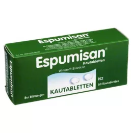 ESPUMISAN Kramtomosios tabletės, 50 vnt