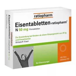 EISENTABLETTEN-ratiopharm N 50 mg plėvele dengtos tabletės, 100 vnt