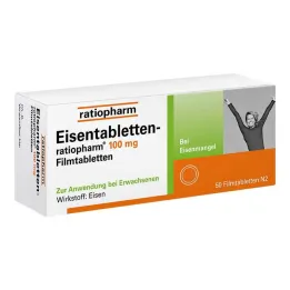 Geležies tabletės ratiopharm® 100 mg plėvele dengtos tabletės, 50 vnt