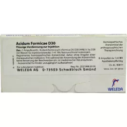 ACIDUM FORMICAE D 30 ampulės, 8 vnt