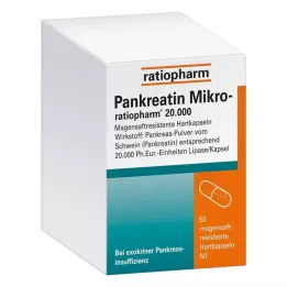 PANKREATIN Mikro-ratio.20 000 skrandyje neirių kietų kapsulių, 50 vnt