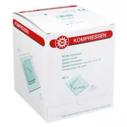 MULLKOMPRESSEN 10x10 cm sterilus 12 kartų, 40X2 vnt