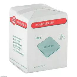 MULLKOMPRESSEN 10x10 cm nesterilus 8 sluoksnių, 100 vnt